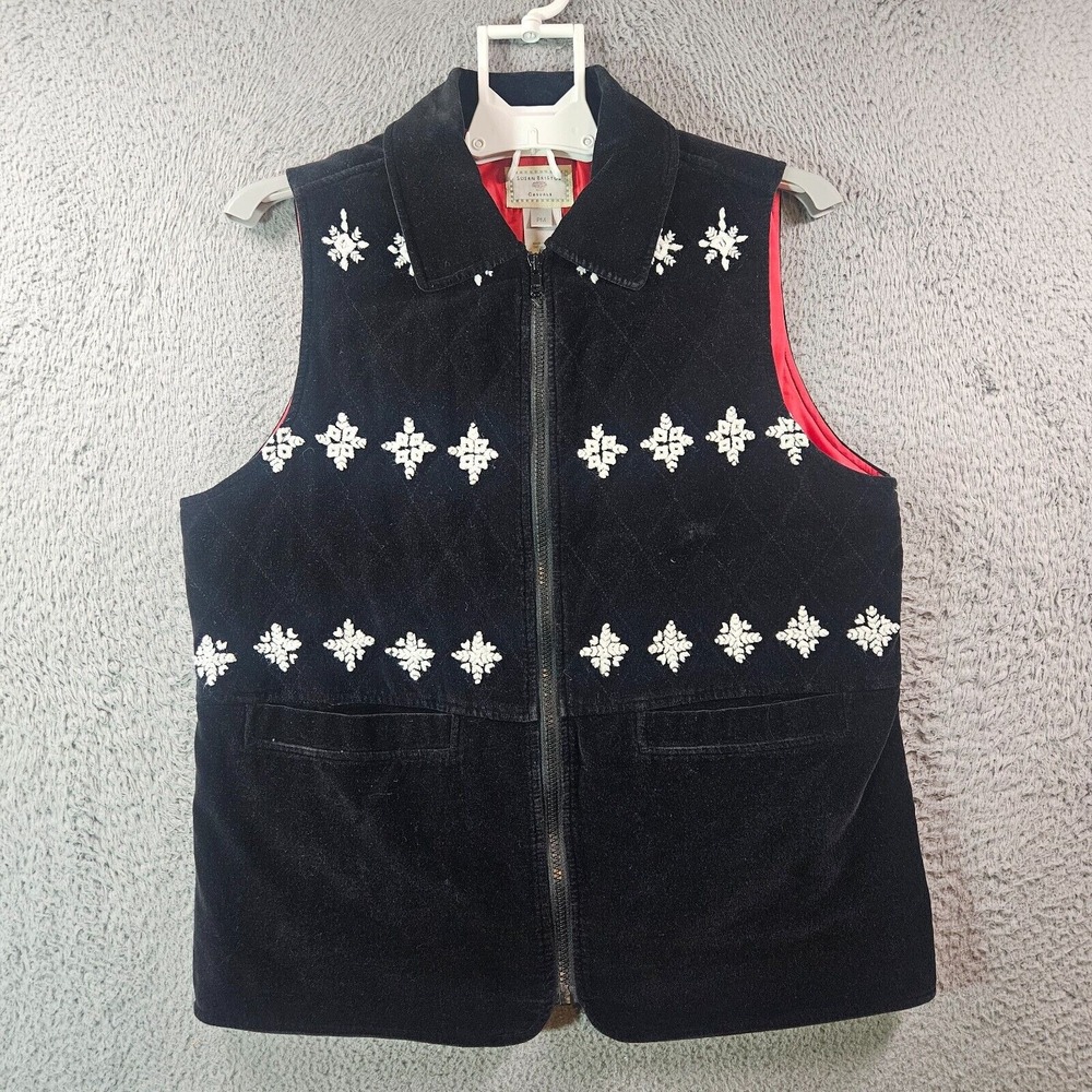 Susan‎ Bristol Casuals Vest Women PM Petite Medium Snowflake Black